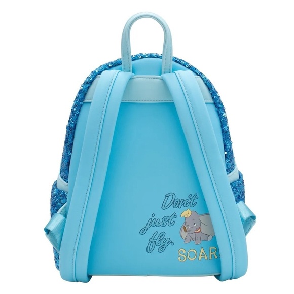 Loungefly Disney Dumbo Sequin Baby Blue Mini Backpack New With Tags - Picture 2 of 6